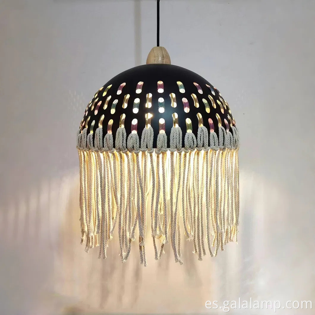 Luz colgante de yute tejido ecológico para decoraciones elegantes del pasillo